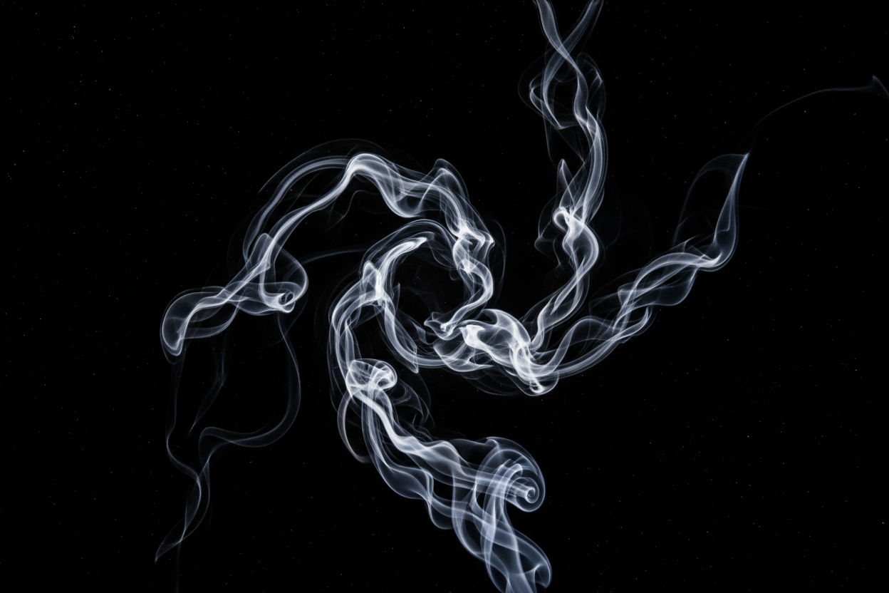 dark space with a white smoke 